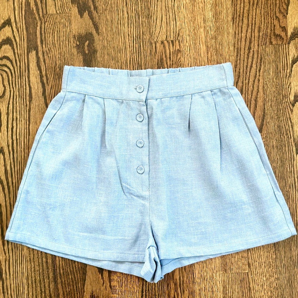 The Vintage Shop High Waist Blue Shorts - Picture 6 of 9